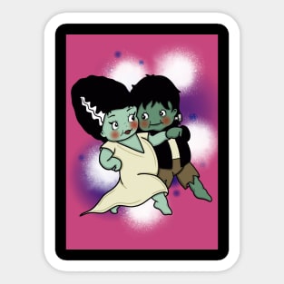 KEWPIE FRANKENSTEIN COUPLE Sticker